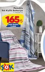 PAMUKLU TEK KİŞİLİK BATTANİYE PAMUKLU TEK KİŞİLİK BATTANİYE